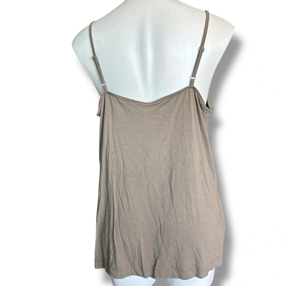 Tommy Bahama Tambour Ruffle Top XL Bungee Cord Taupe Tank NWT MSRP $68 - Picture 3 of 7